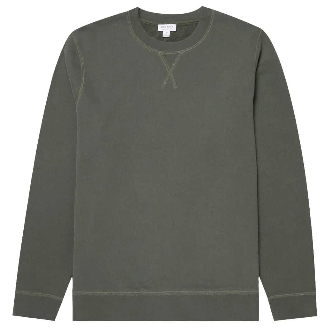 Sunspel Loopback Sweatshirt Khaki