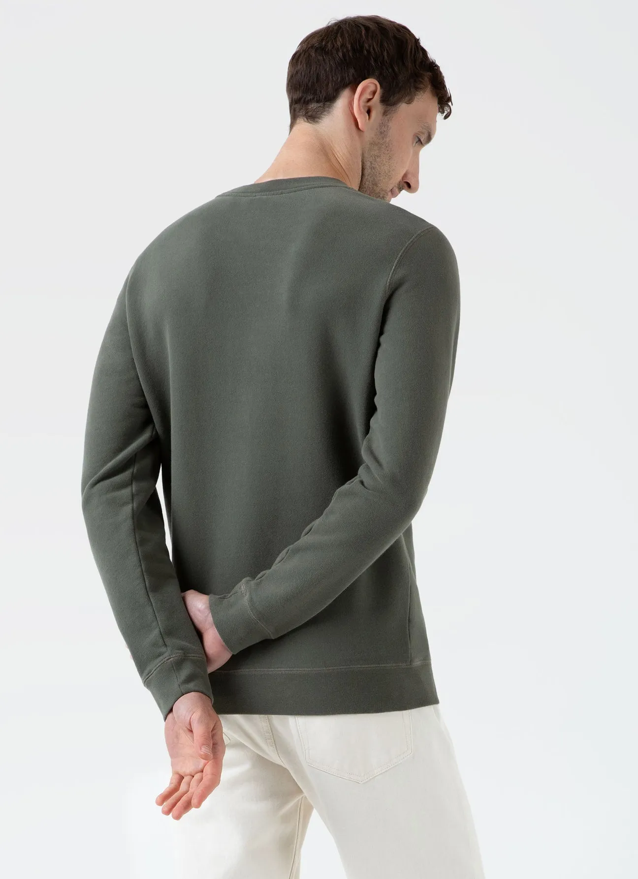 Sunspel Loopback Sweatshirt Khaki