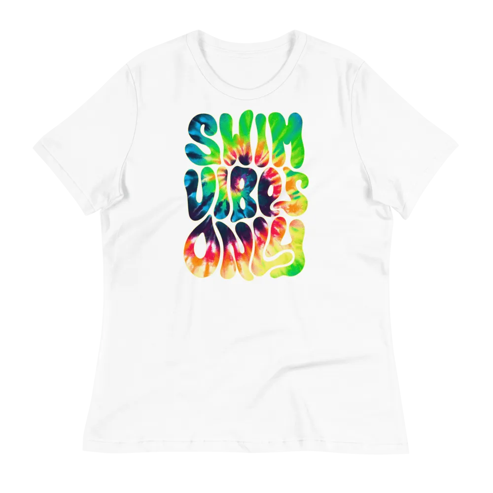 Swim Vibes Only Womens Premium Tie Dye T Shirt