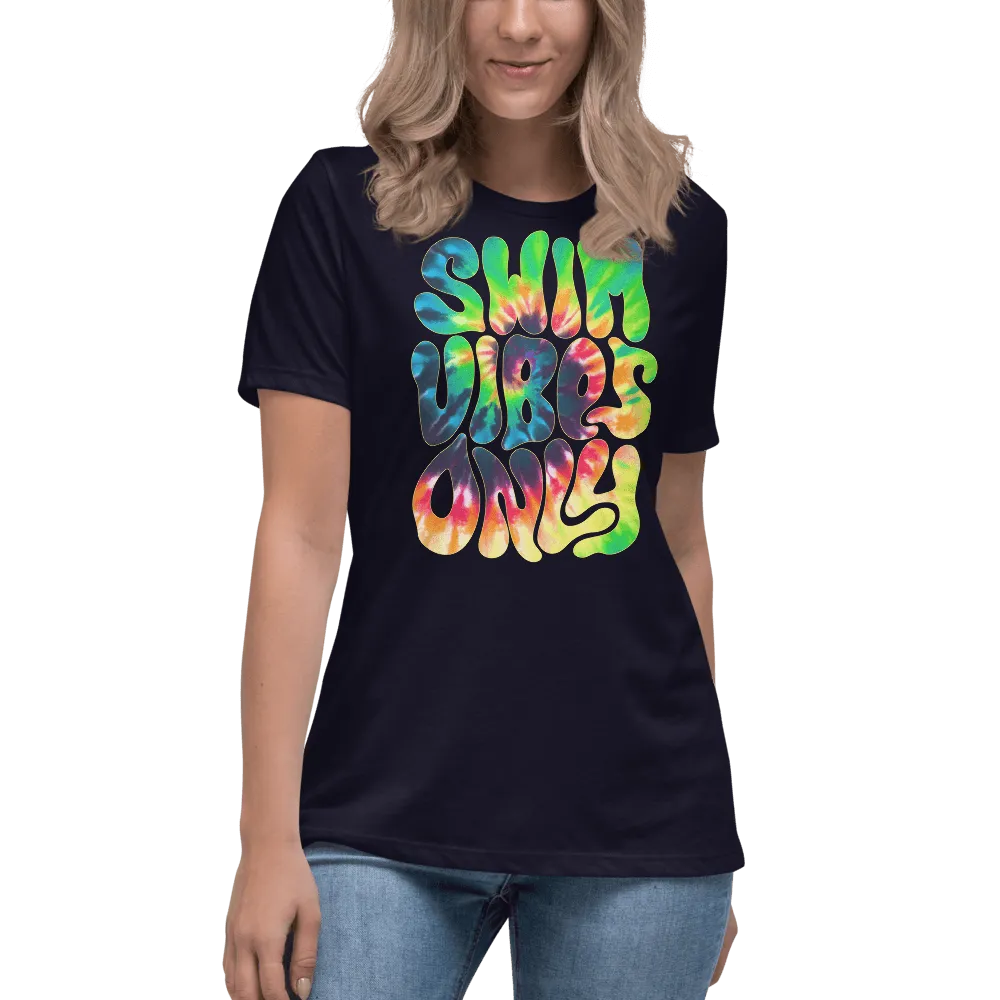 Swim Vibes Only Womens Premium Tie Dye T Shirt