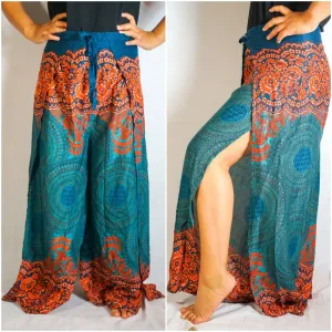 Teal Palazzo Wrap Pants