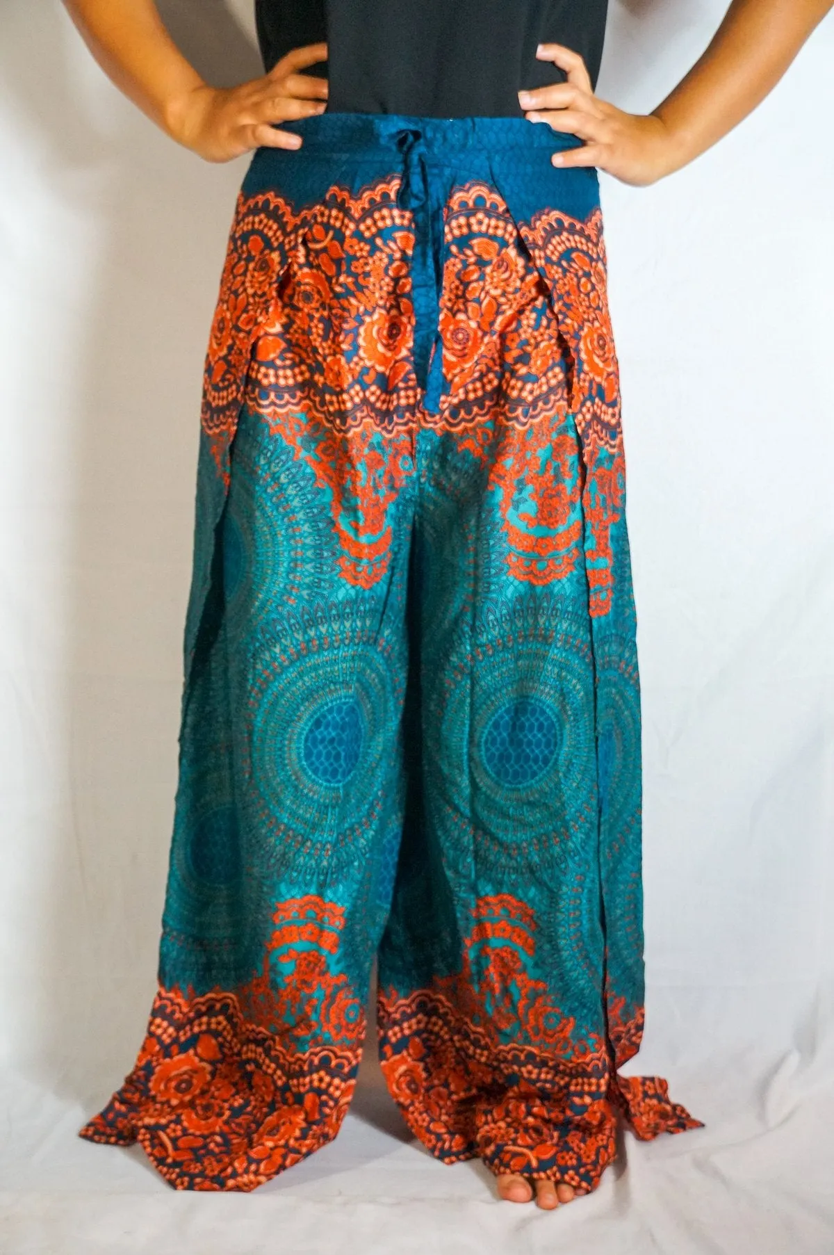 Teal Palazzo Wrap Pants