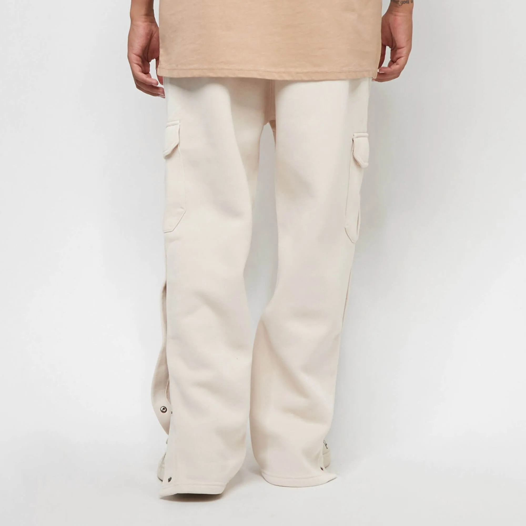 Tepláky Kapsáče Karl Kani Small Signature Straight Leg Cargo Sweatpants bledohnedé