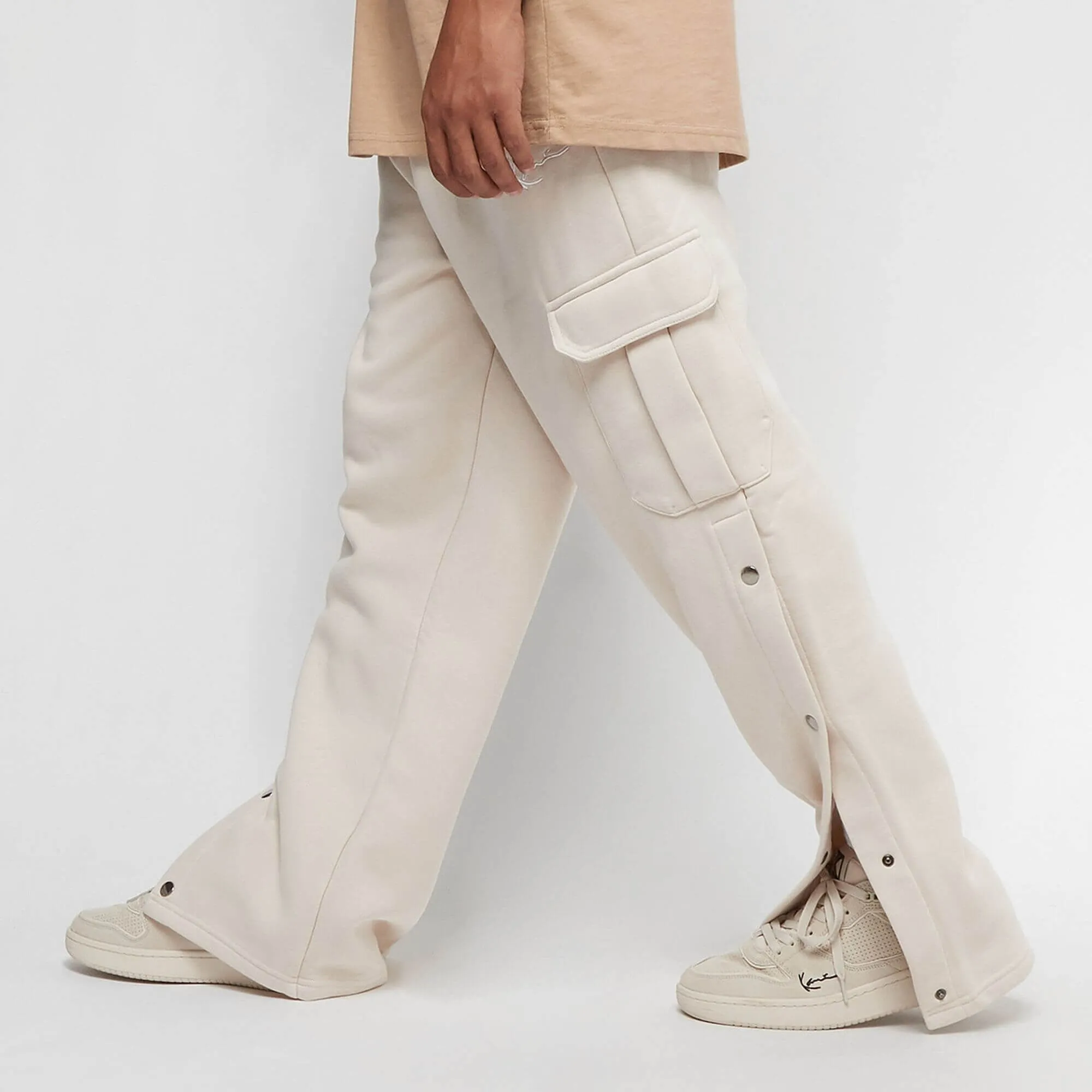 Tepláky Kapsáče Karl Kani Small Signature Straight Leg Cargo Sweatpants bledohnedé