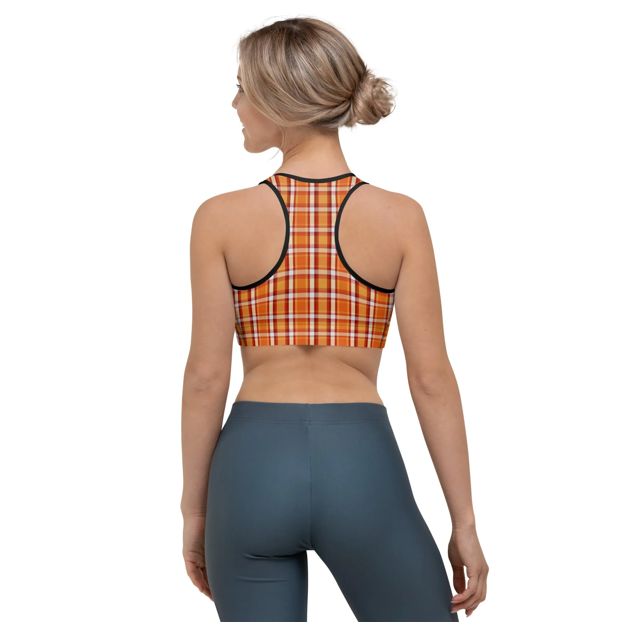 Thanksgiving Plaid Sports bra