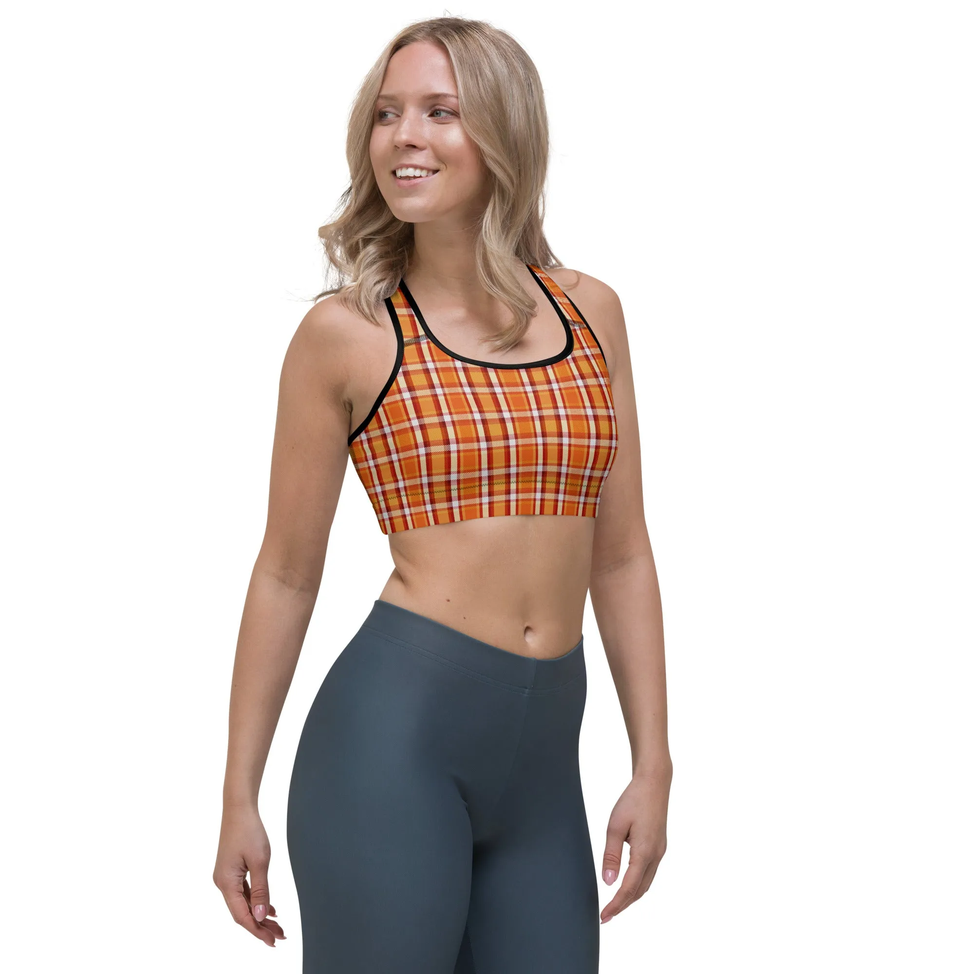 Thanksgiving Plaid Sports bra