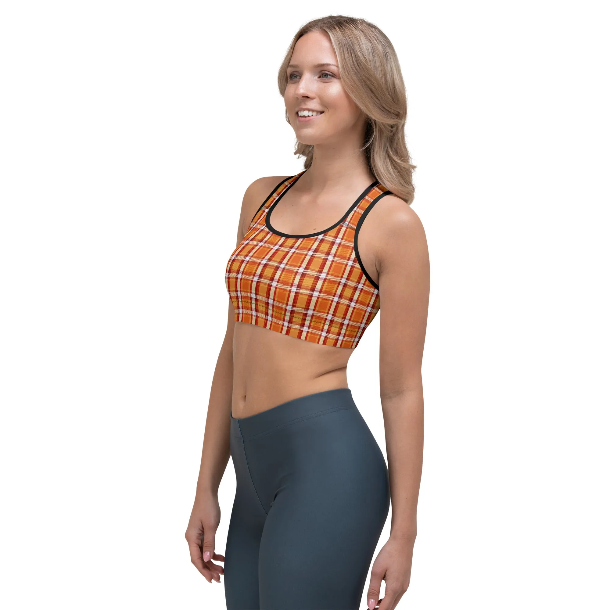 Thanksgiving Plaid Sports bra