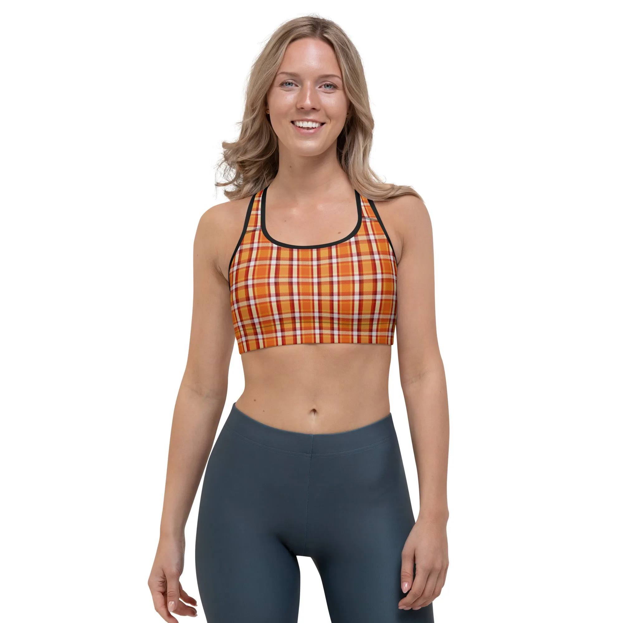 Thanksgiving Plaid Sports bra