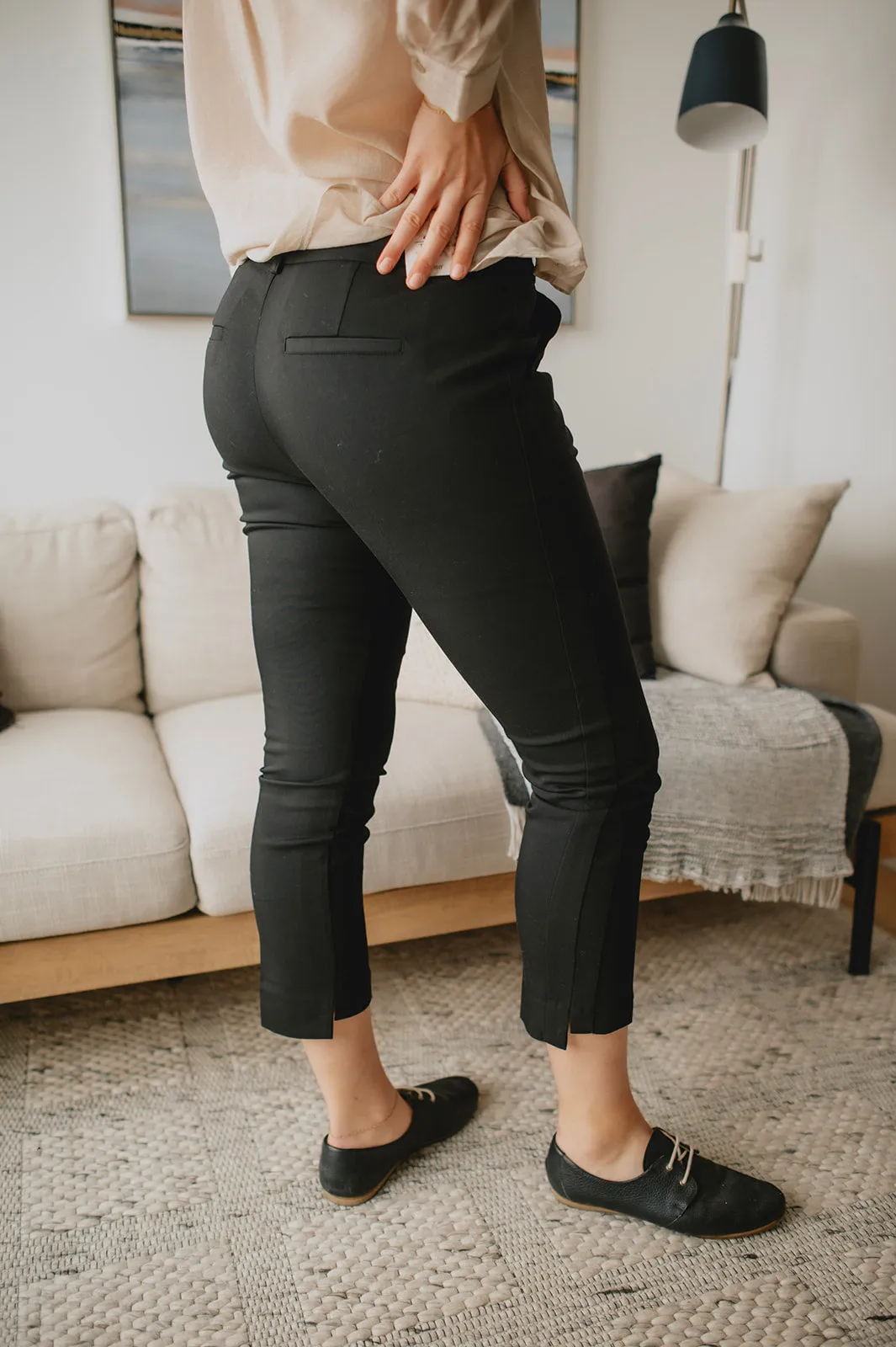 The Tessa Vita Slim Leg Trouser - Black - PLUS