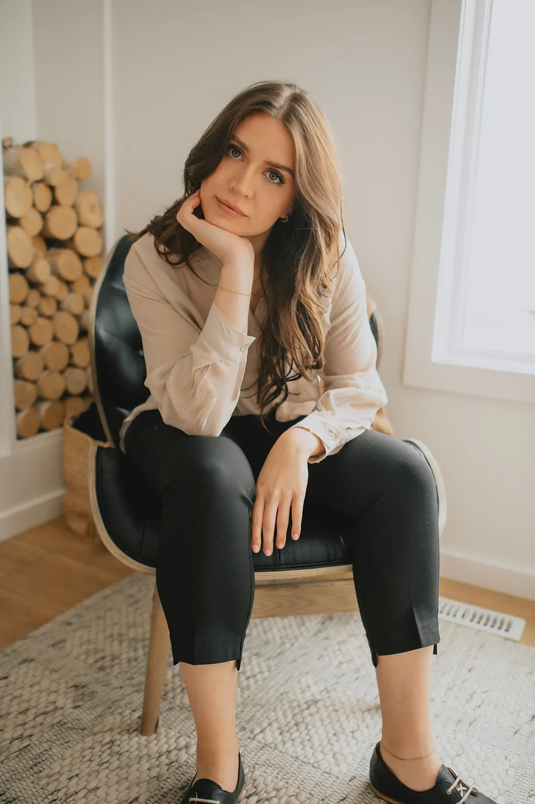 The Tessa Vita Slim Leg Trouser - Black - PLUS