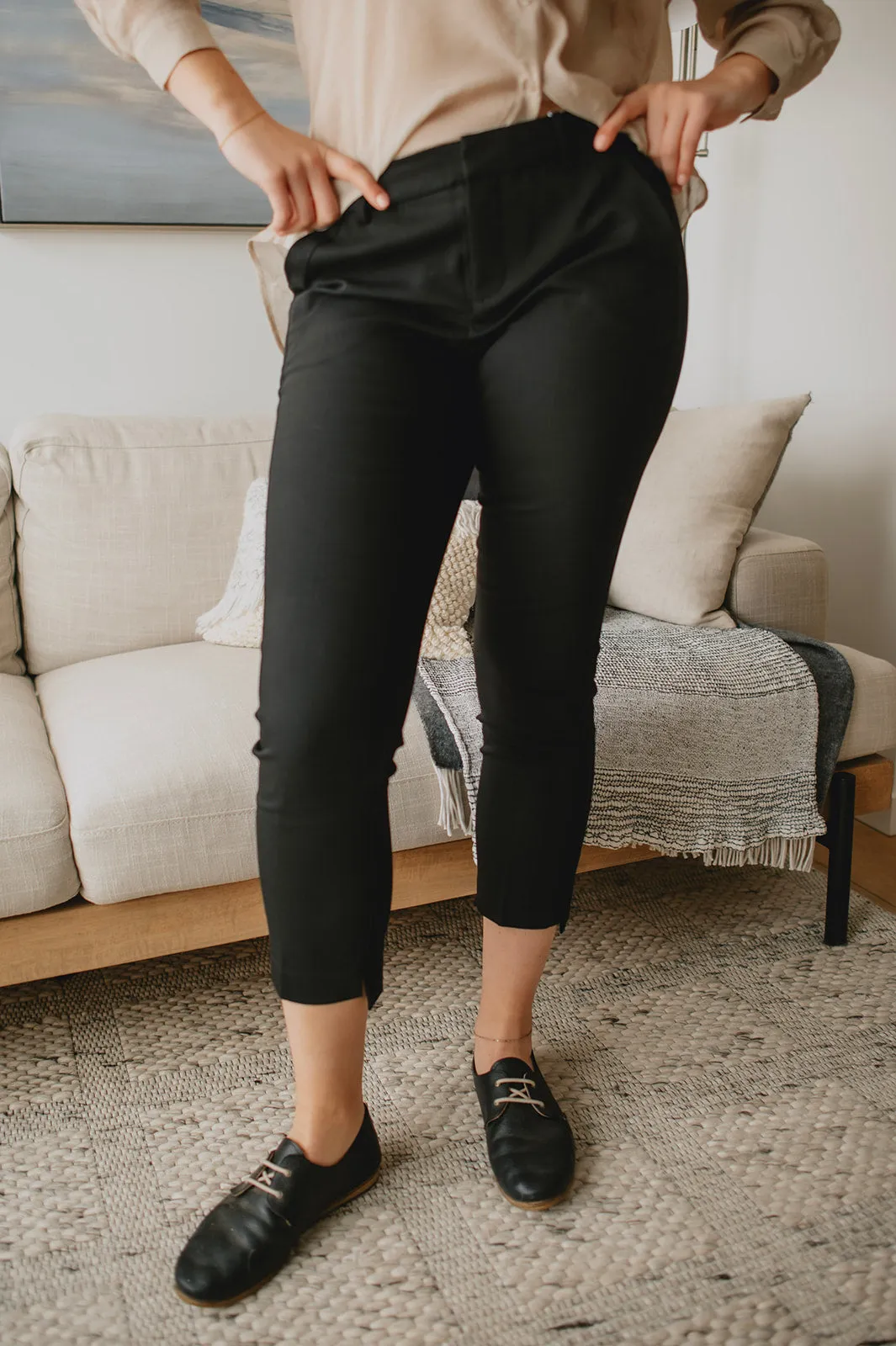 The Tessa Vita Slim Leg Trouser - Black - PLUS