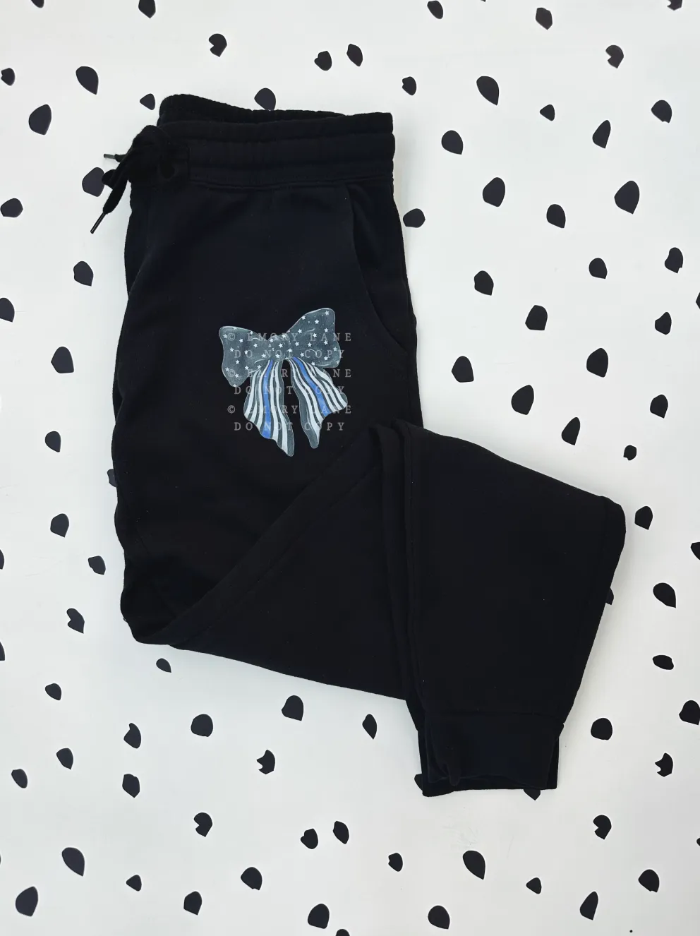 Thin Line Coquette Bow © Women's Wave Sweatpants (Black) // Final Sale