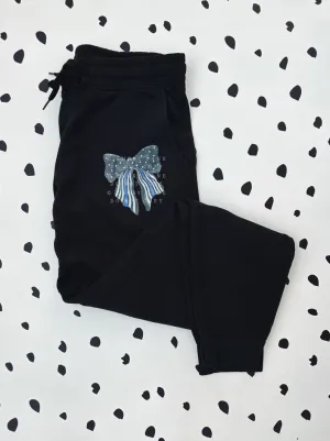 Thin Line Coquette Bow © Women's Wave Sweatpants (Black) // Final Sale