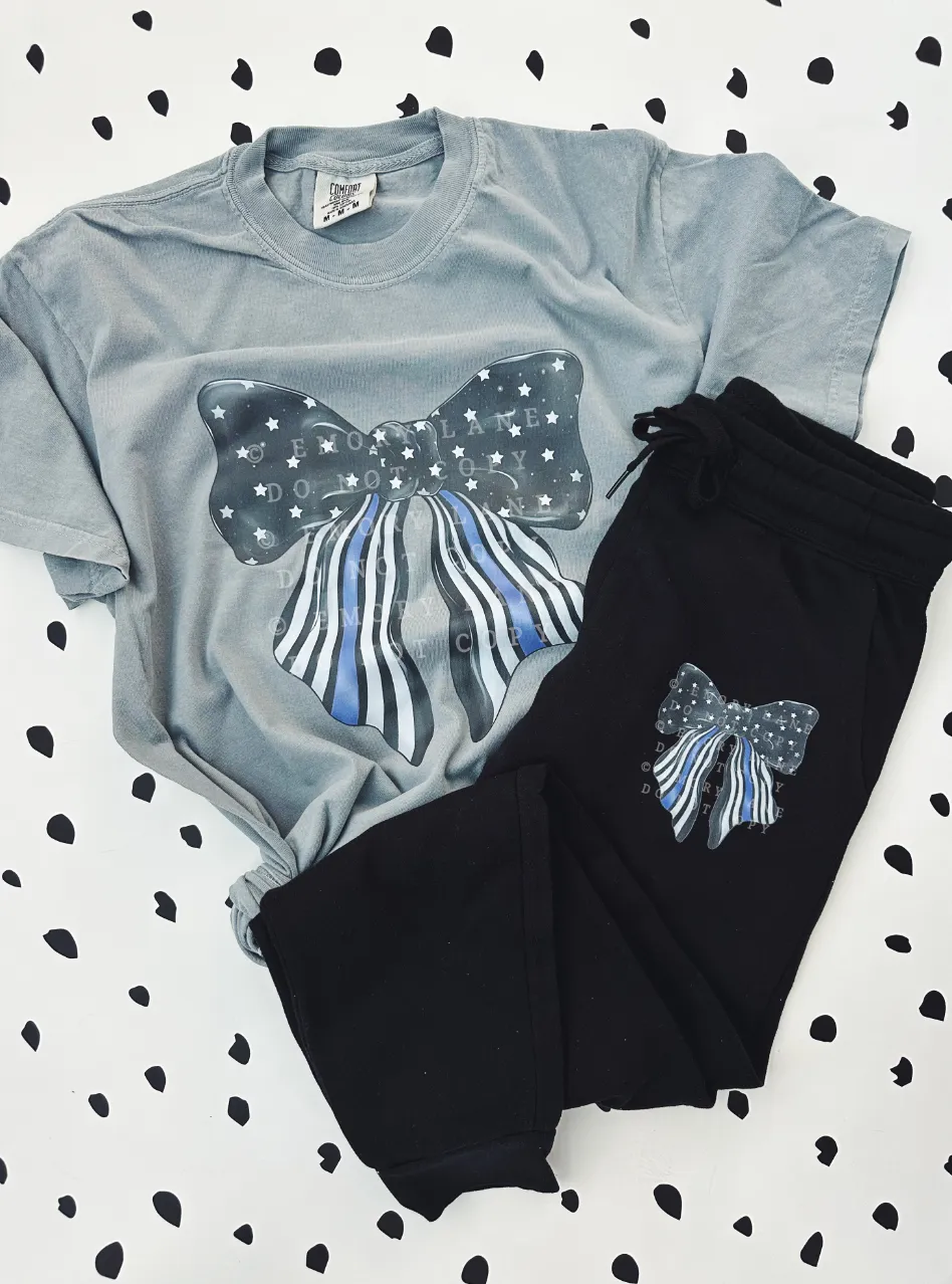 Thin Line Coquette Bow © Women's Wave Sweatpants (Black) // Final Sale