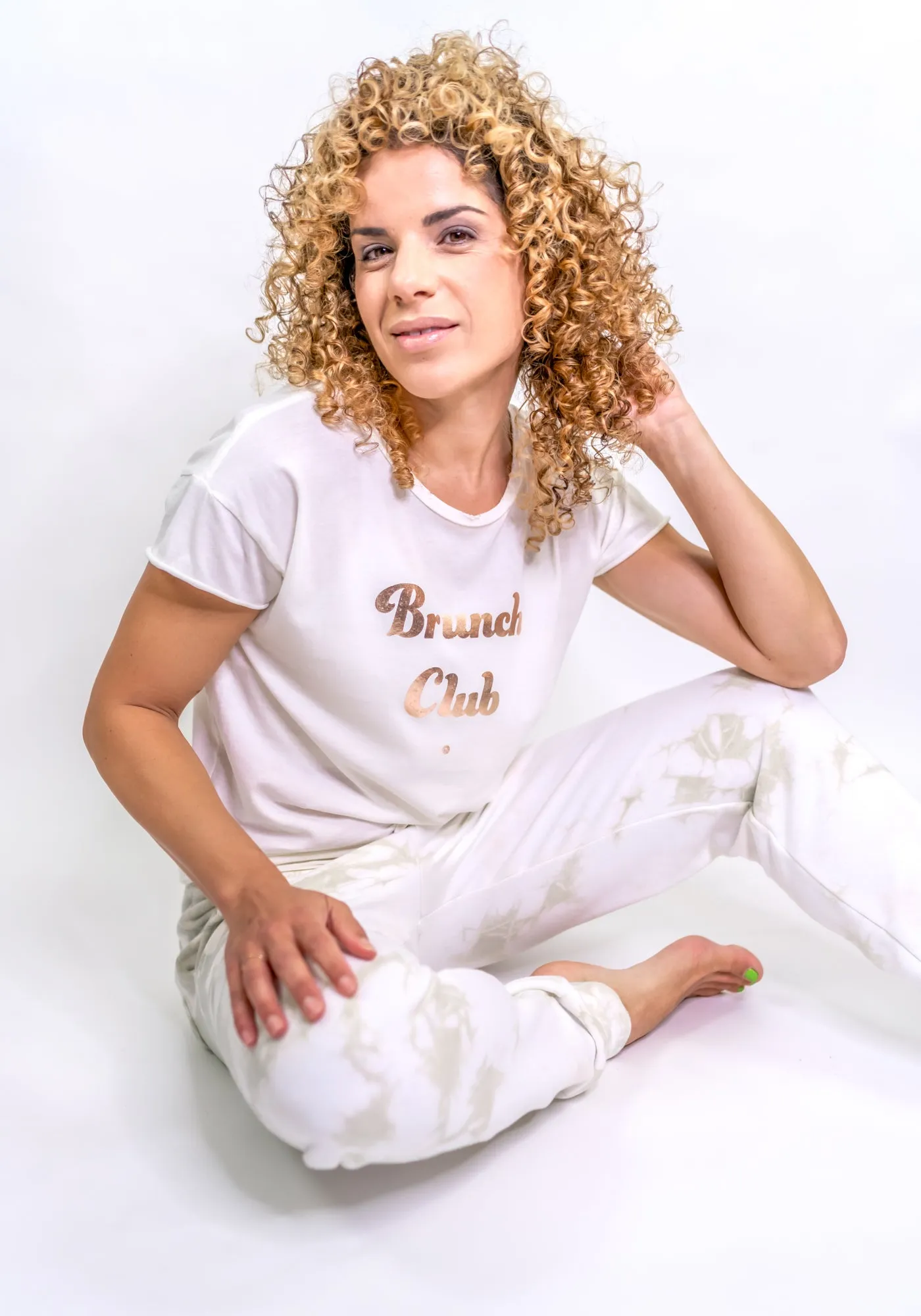 Tie-Dye Boyfriend Fleece Jogger Sweatpants – White Sands