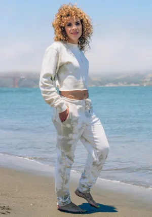Tie-Dye Boyfriend Fleece Jogger Sweatpants – White Sands