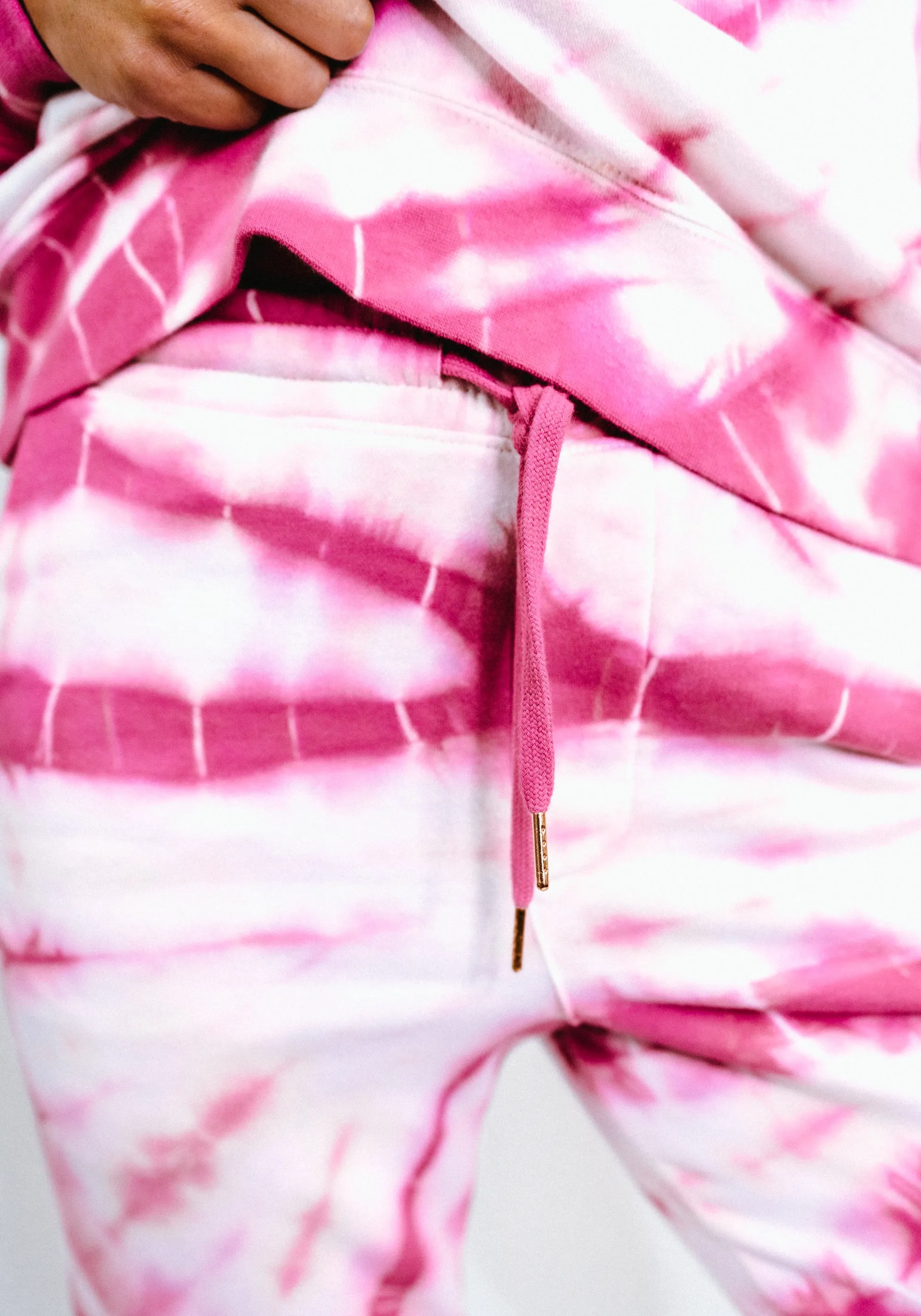 Tie-Dye Sunset Boyfriend Fleece Jogger Sweatpants – Fuchsia
