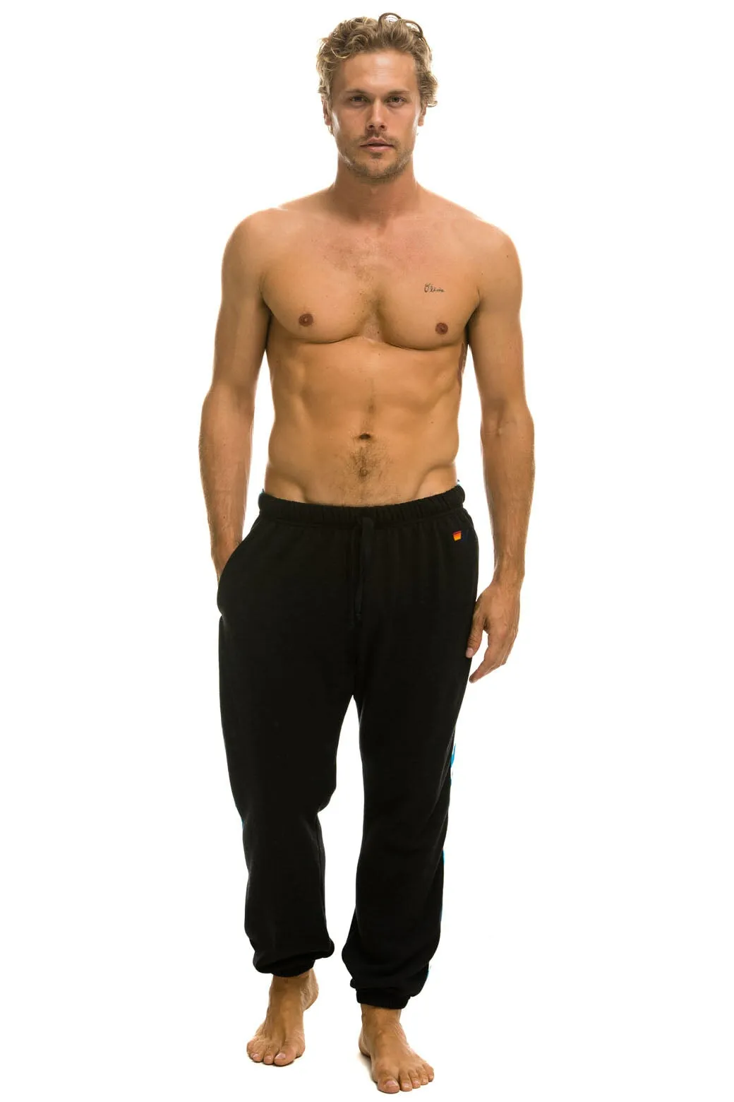 TIGER STRIPE SWEATPANTS - BLACK // BLUE TIGER