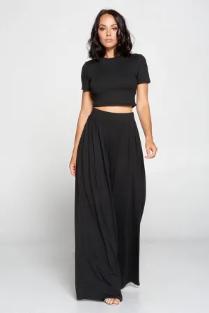 Tina - Black Palazzo Pants Set