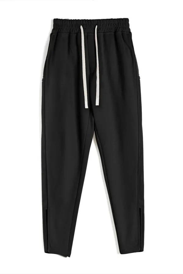 Track Side Sweatpants With Zipper Hem