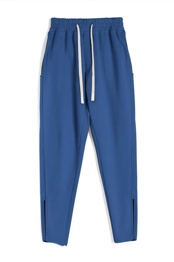 Track Side Sweatpants With Zipper Hem