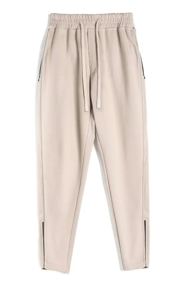 Track Side Sweatpants With Zipper Hem