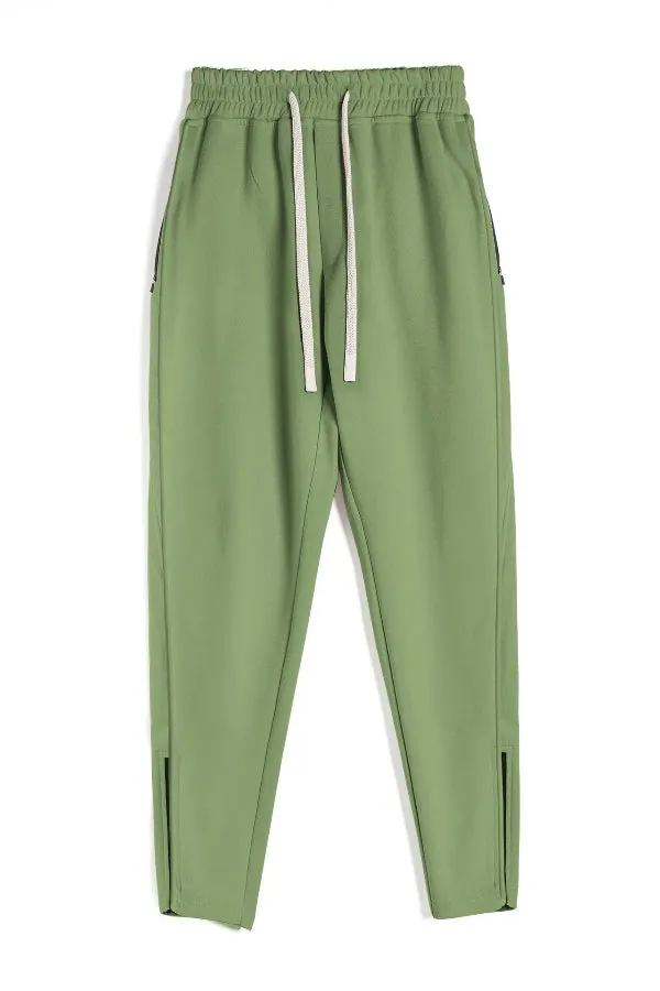 Track Side Sweatpants With Zipper Hem