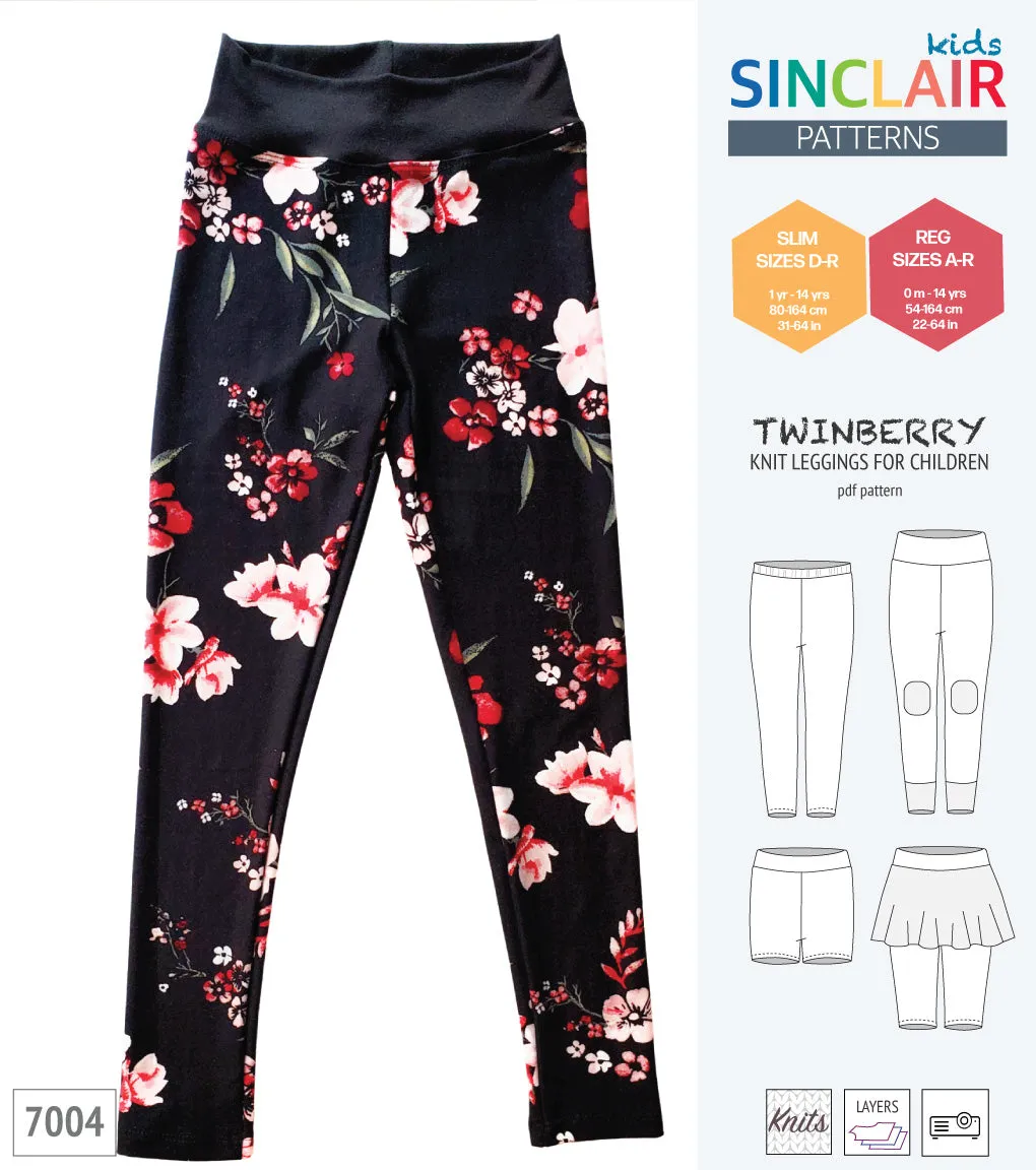 Twinberry leggings with options for children (PDF)