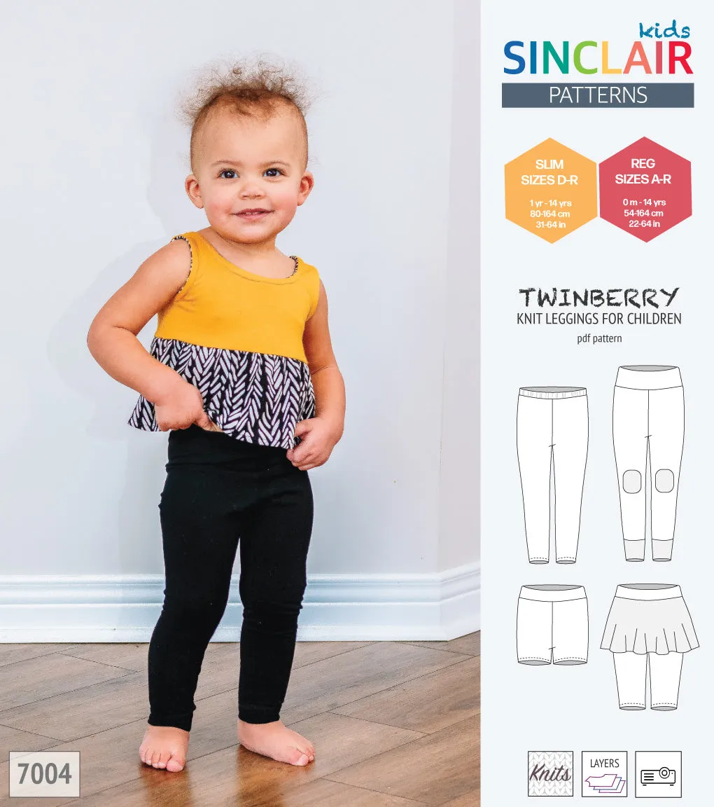 Twinberry leggings with options for children (PDF)