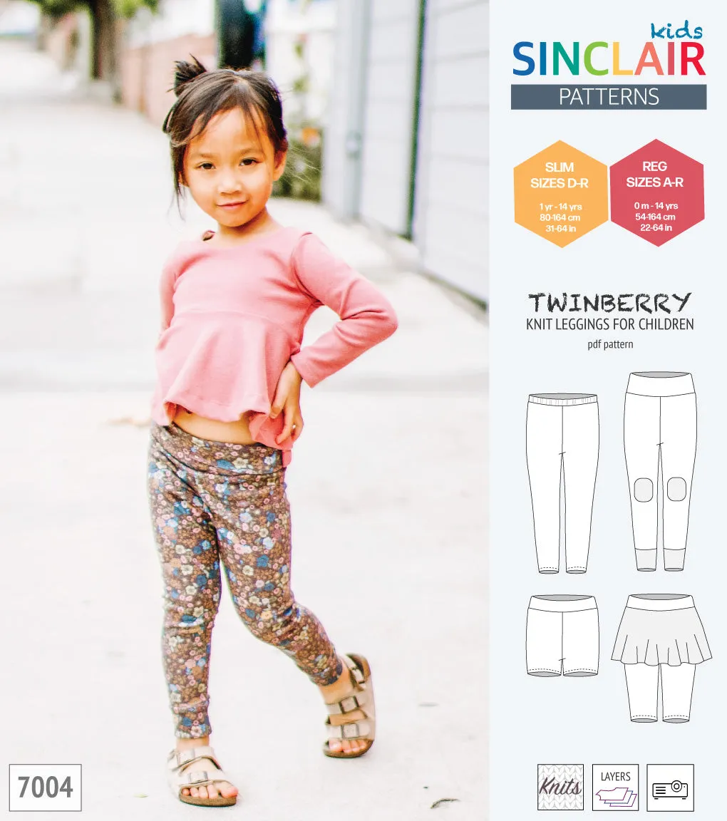 Twinberry leggings with options for children (PDF)