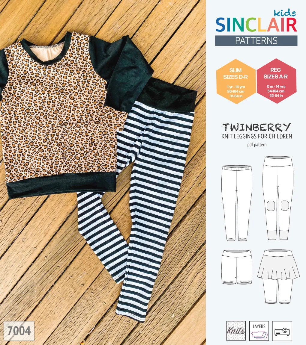 Twinberry leggings with options for children (PDF)
