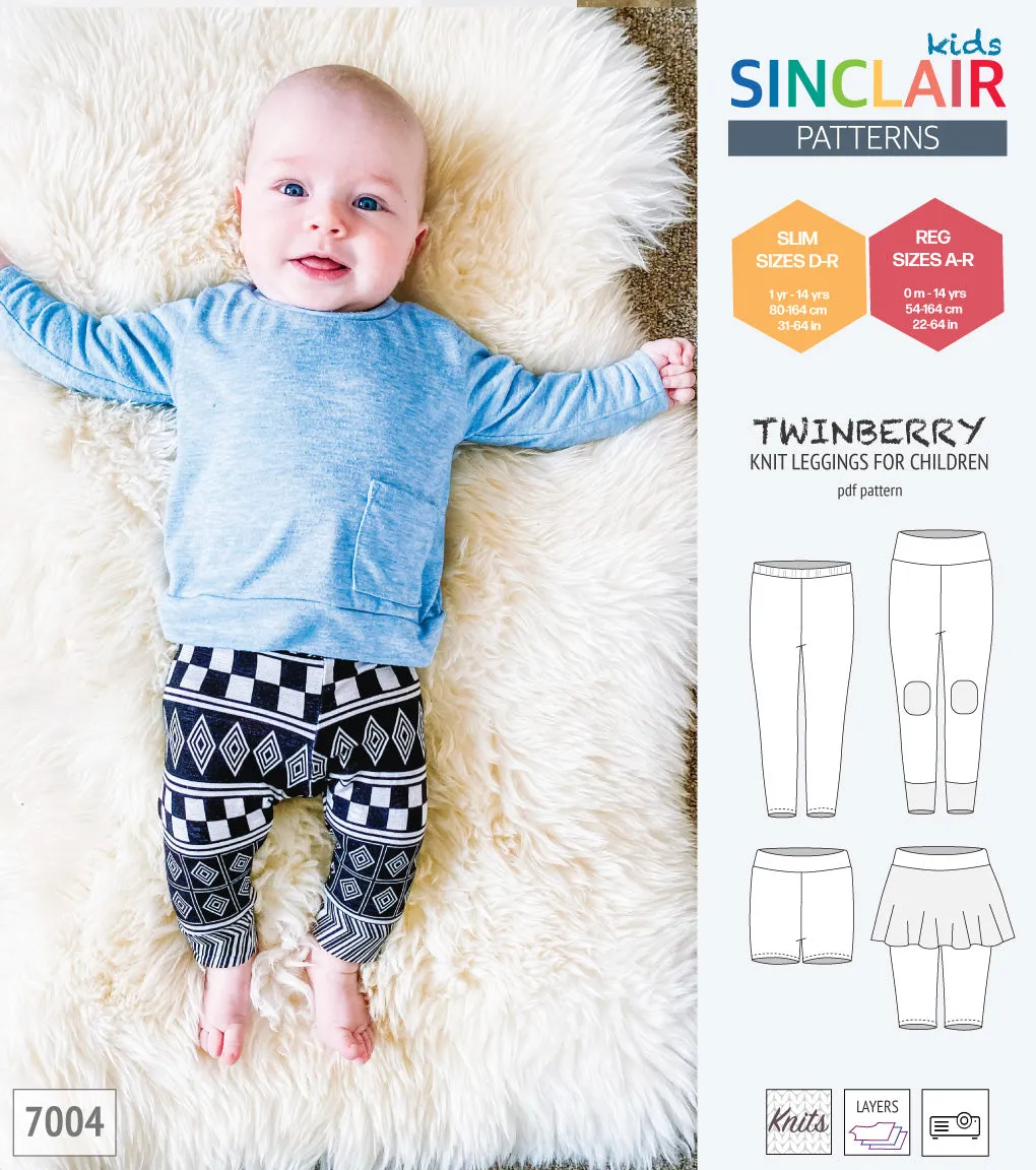 Twinberry leggings with options for children (PDF)
