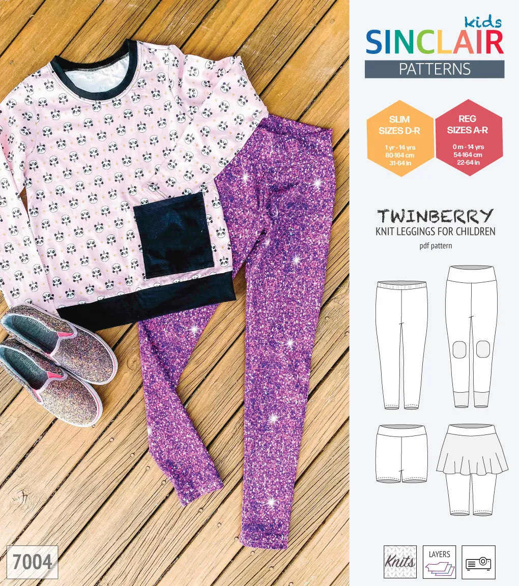 Twinberry leggings with options for children (PDF)