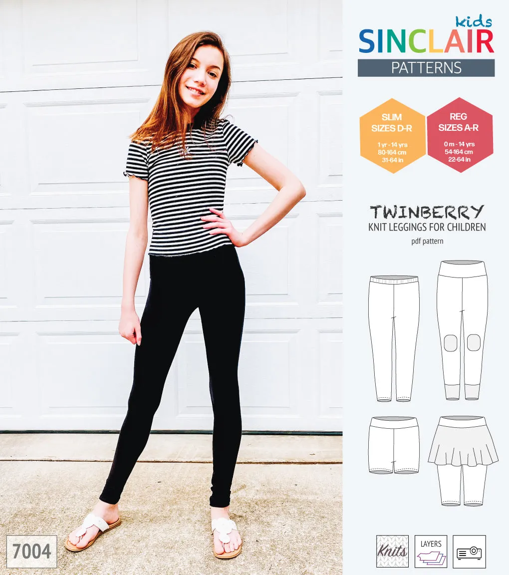 Twinberry leggings with options for children (PDF)