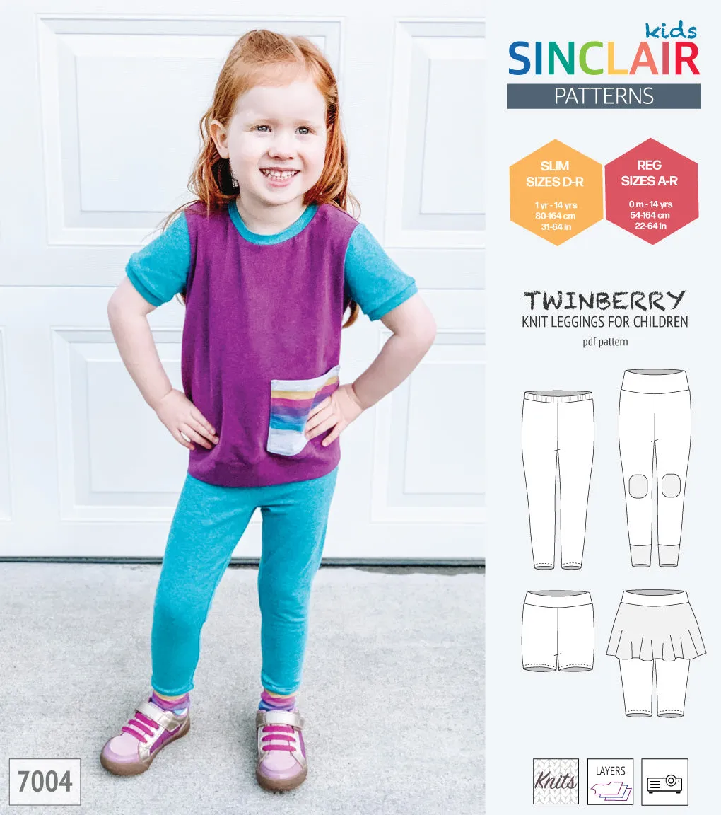Twinberry leggings with options for children (PDF)