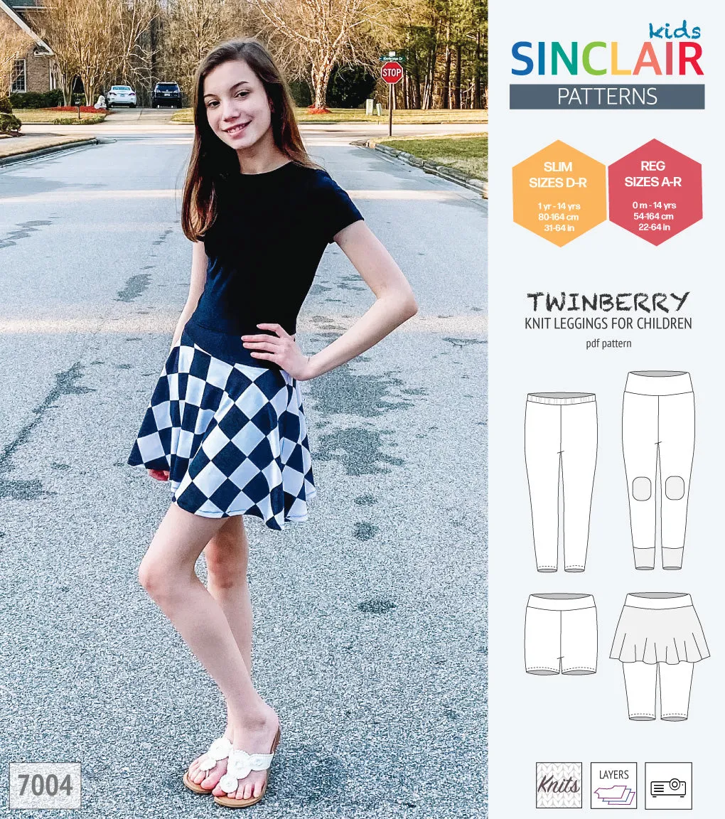 Twinberry leggings with options for children (PDF)