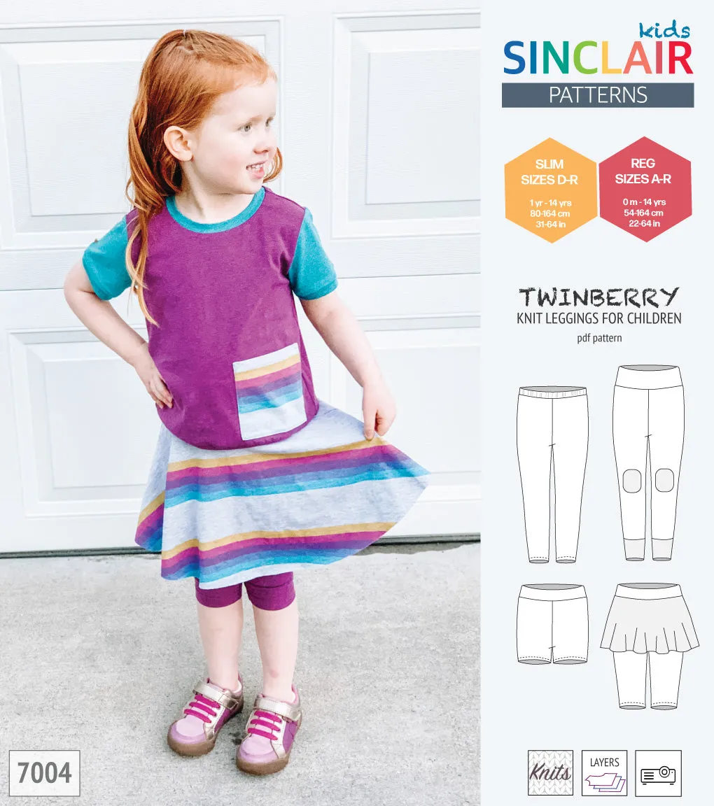 Twinberry leggings with options for children (PDF)