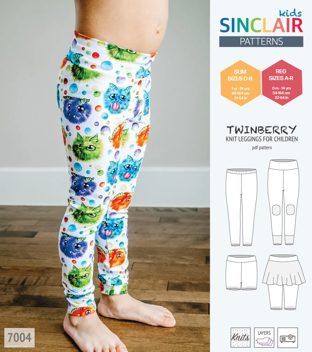 Twinberry leggings with options for children (PDF)