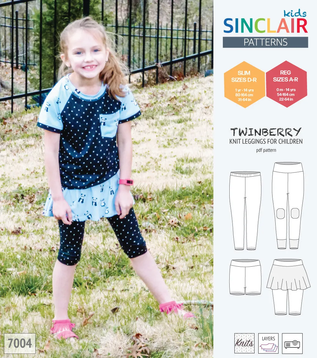 Twinberry leggings with options for children (PDF)