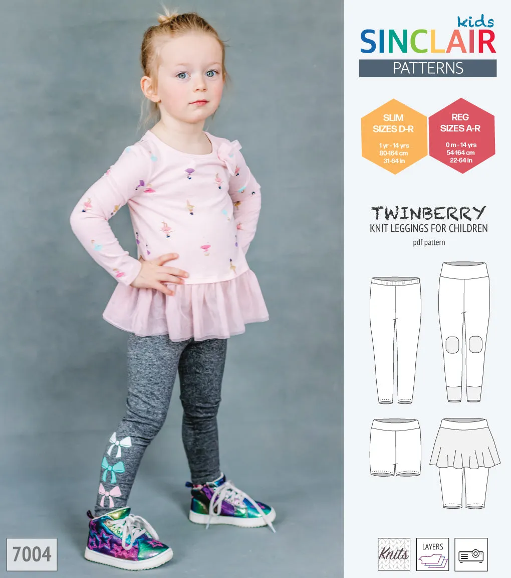 Twinberry leggings with options for children (PDF)