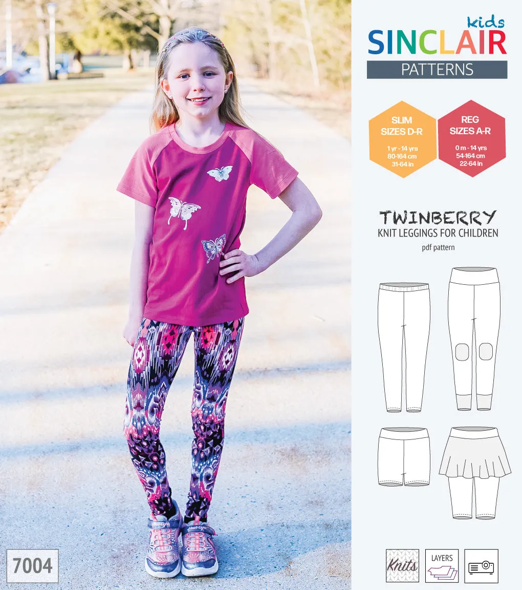 Twinberry leggings with options for children (PDF)