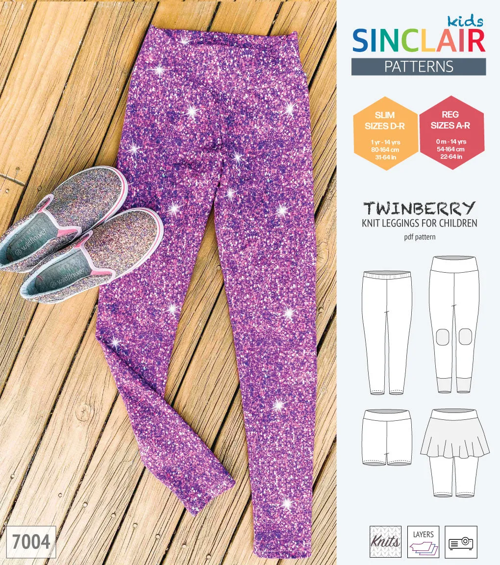 Twinberry leggings with options for children (PDF)