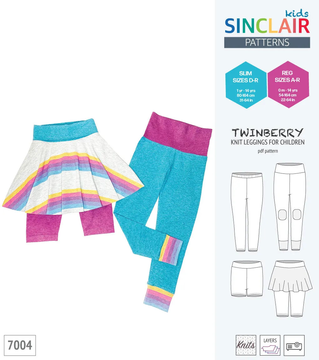 Twinberry leggings with options for children (PDF)