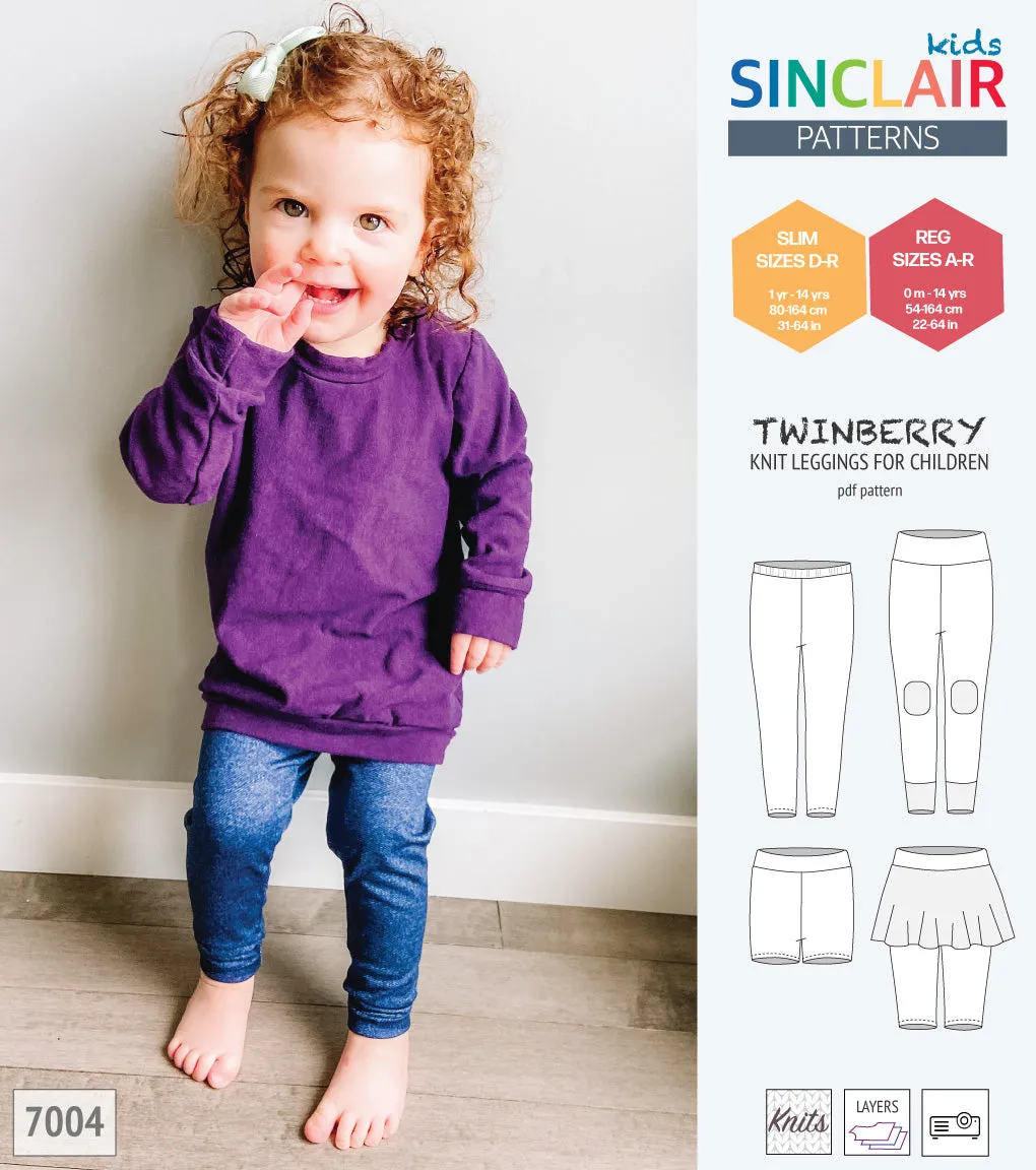 Twinberry leggings with options for children (PDF)