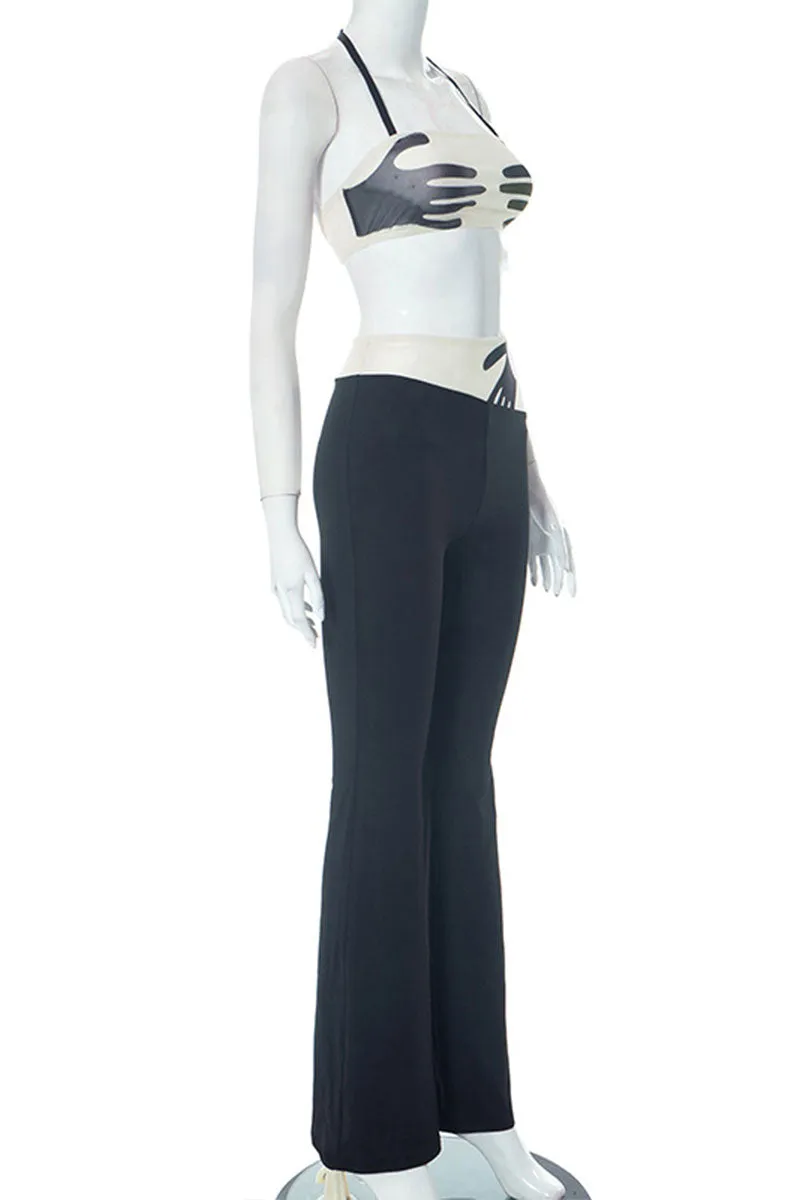 UG0270 Mesh Bandeau Top and Pants Set