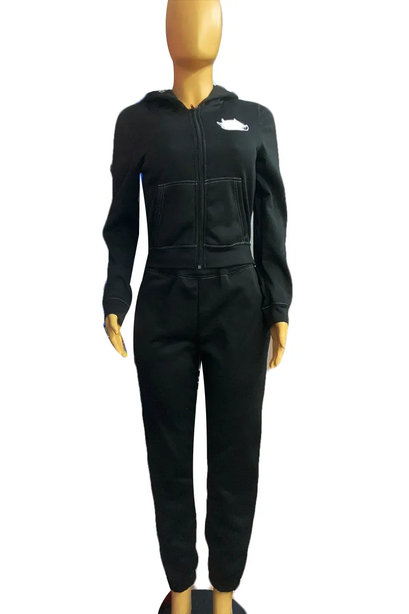 UJ0506 Fleece Graphic Tracksuit Set