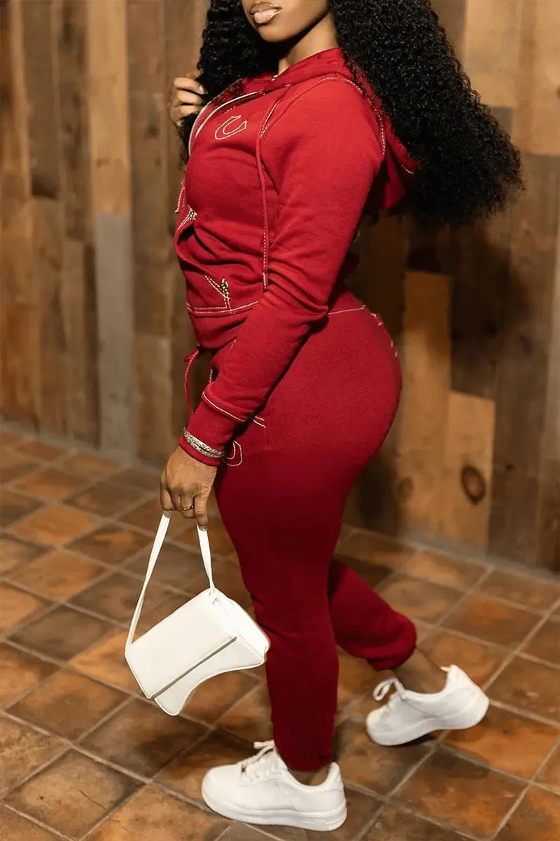 UJ0506 Fleece Graphic Tracksuit Set