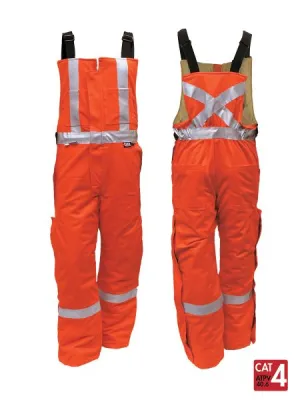 UltraSoft® 9 oz Insulated Bib Pants - Orange, Style 525 | Durable, Flame-Resistant Workwear for Construction & Outdoor Jobs