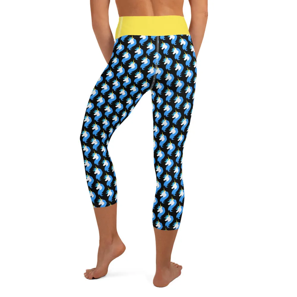 Unicorn Logo Yoga Capri Leggings by #unicorntrends