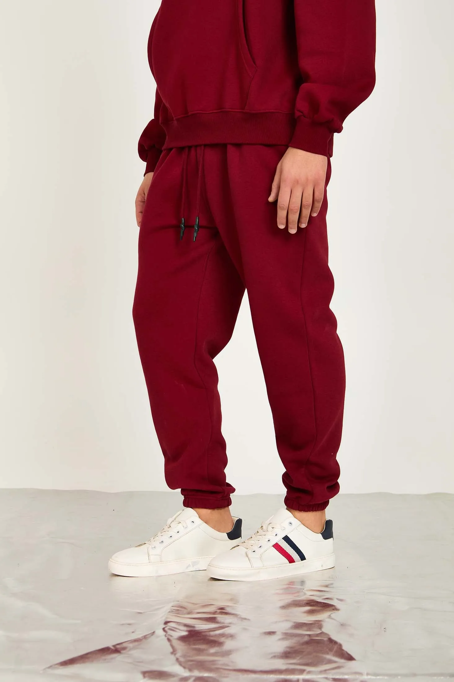 Unisex Loose Fit Sweat Pant Burgundy